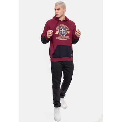 Blusão De Moletom Com Capuz Nba Team Town Denver Nuggets Cabernet - Masculino - Foto 3