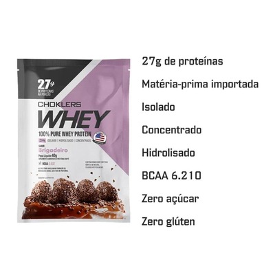 Whey Protein Chocklers Mix Nutri 15Unid. Sachê 40G  - Brigadeiro - Foto 2