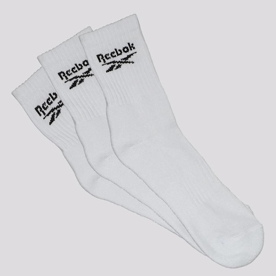 Kit Meias Cano Médio Reebok com 3 Pares - Adulto - Foto 1