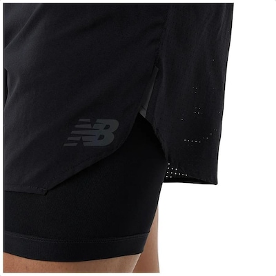 Bermuda New Balance Q Speed Duplo 5 - Masculino - Foto 2