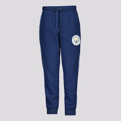 Calça Moletom Manchester City Juvenil Marinho - Foto 5