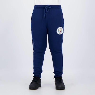 Calça Moletom Manchester City Juvenil Marinho - Foto 1