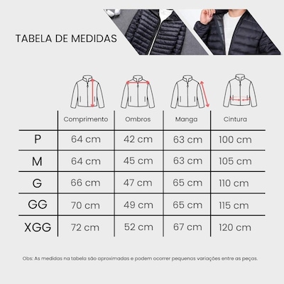 Jaqueta Puffer Red Place Bobojaco Corta Vento Acolchoada Impermeável - Masculina - Foto 5