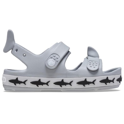 Sandália Crocs Crocband Cruiser Shark Sandal T Light - Infantil - Foto 1
