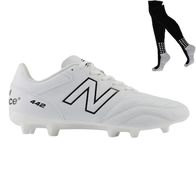 Chuteira de Campo New Balance 442 V2 Academy Fg + Meião - Adulto - Foto 1