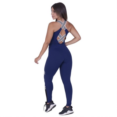 Macacão Fitness Feminino Suplex Alta Compressão Zíper Poliamida Orbis - Foto 4
