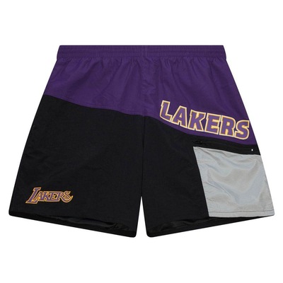 Short Mitchell & Ness Nylon Utility Los Angeles Lakers - Masculino - Foto 1