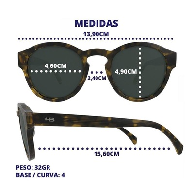 Óculos de Sol Hb Buzz Classical Havana G15 - Unissex - Foto 4