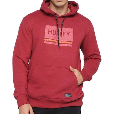 Blusão de Moletom Hurley Canguru Skull Pe - Masculino - Foto 1