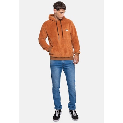 Blusão de Moletom com Capuz Fatal Felpudo Camelo - Masculino - Foto 5