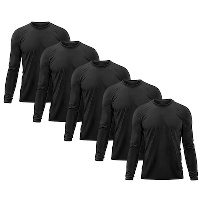 Kit 5x Camisas Térmicas Adriben Proteção Solar Uv 50 - Masculina - Foto 1