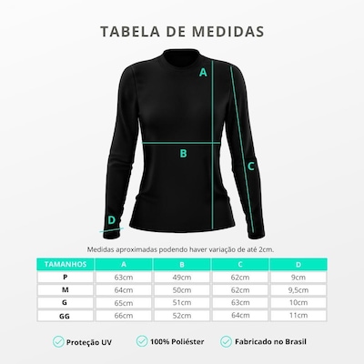 Camiseta Manga Longa Dellas Fit Térmica Proteção Solar Uv Dry Fit - 4 Unidades - Feminina - Foto 6