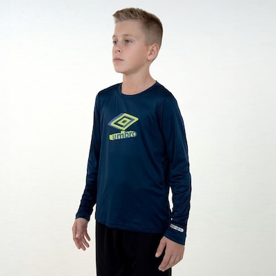 Camisa Manga Longa Umbro Basic Uv - Infantil - Foto 2