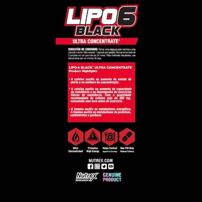 Termogênico Nutrex Research Lipo 6 Black Ultra Concentrado - 60 Cápsulas - Foto 3