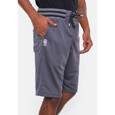 Bermuda NBA Sintética Team Logo Brooklyn Nets Niquel - NBA - Masculino - Foto 3
