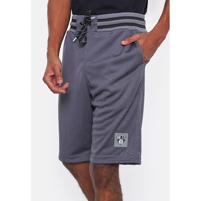 Bermuda NBA Sintética Team Logo Brooklyn Nets Niquel - NBA - Masculino - Foto 5