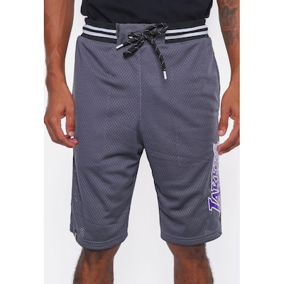 Bermuda Nba Sintética Mesh Los Angeles Lakers Niquel - Nba - Masculino - Foto 1