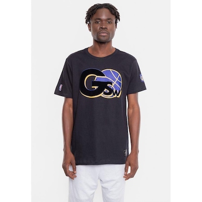 Camiseta NBA Floco Golden Stante Warriors - Masculina - Foto 1