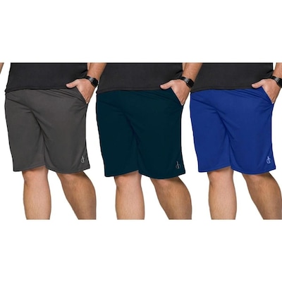 Kit Bermuda Selene Dry Sport Plus Size - 3 Unidades - Masculino - Foto 1