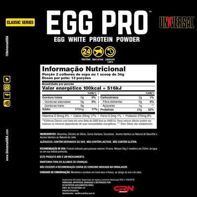 Egg Pro Universal Nutrition 454G - Foto 2