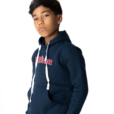 Blusão de Moletom com Capuz Wilson Bold Hoodie - Infantil - Foto 4