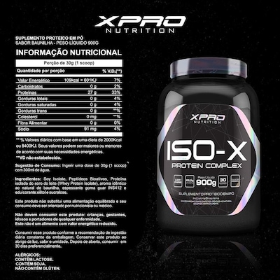 Kit Whey Protein Iso - X Complex 900G - Xpro Nutrition + Bcaa 250G - Universal - Foto 5