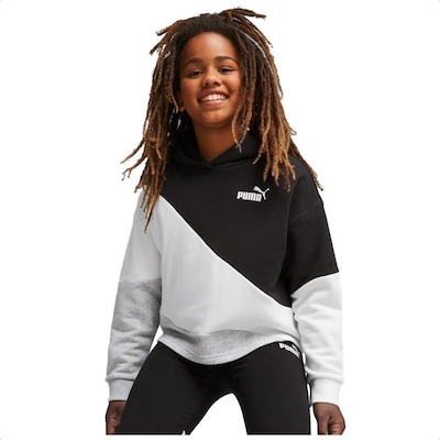 Blusão de Moletom com Capuz Puma Power Cat Hoodie Tr G - Infantil - Foto 1