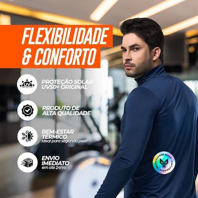 Camiseta Performance Wear Gola Alta Térmica Uv - 2 Unidades - Masculina - Foto 4