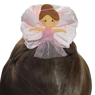 Redinha de Cabelo Ballet Vya Fit Laço de Fita Bailarina - Infantil - Foto 4