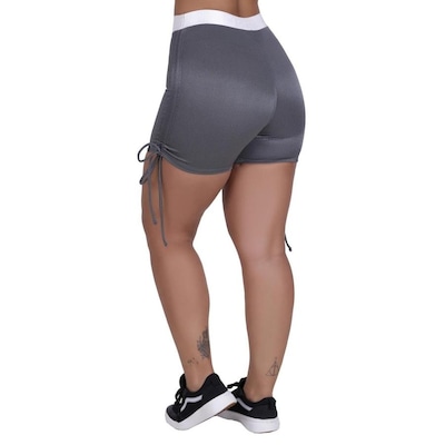 Shorts Orbis Fitness Cintura Alta Regulagem Lateral - Feminino - Foto 4