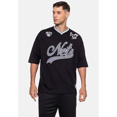Camiseta Nba Oversized Old Logo Brooklyn Nets - Masculina - Foto 3