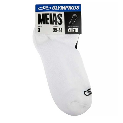 Kit Meias Olympikus  Soquete com 3 Pares - 33 a 38 - Adulto - Foto 4