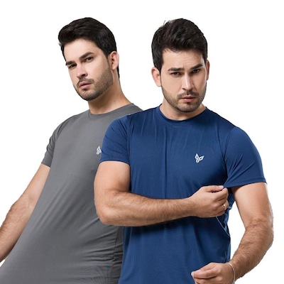 Kit 2x Camisa Térmica Uv Academia Manga Curta Performance Wear - Masculina - Foto 1