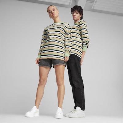 Camiseta Manga Longa Puma Downtown 180 Striped - Unissex - Foto 3