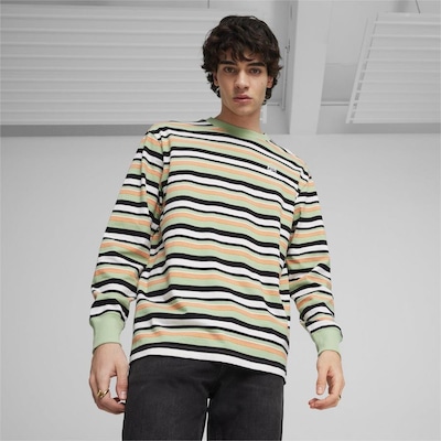 Camiseta Manga Longa Puma Downtown 180 Striped - Unissex - Foto 4