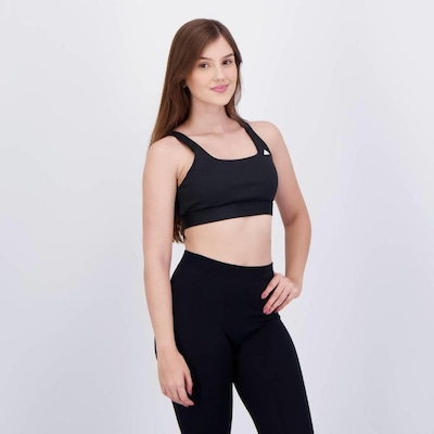 Top adidas Performance 3S Suporte Leve - Feminino - Foto 2