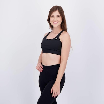 Top adidas Performance 3S Suporte Leve - Feminino - Foto 3