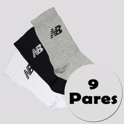 Kit Meia New Balance Cano Médio - 9 Pares - Feminino - Foto 1