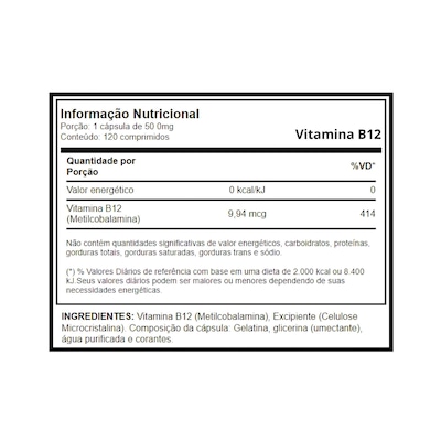 Vitamina B12 120 Caps Growth Supplements - Foto 2