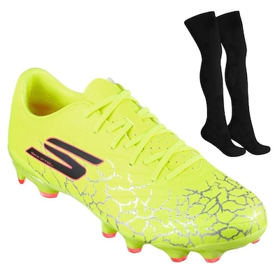 Kit Chuteira de Campo Skechers SKX 1.5 Academy + Meião - Adulto - Foto 1