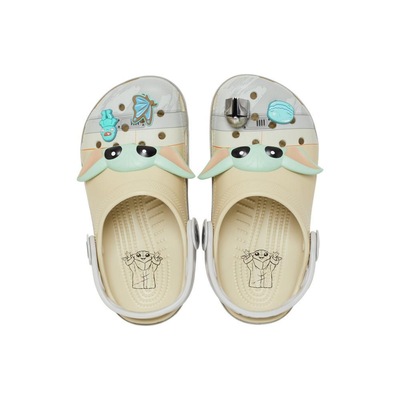 Sandália Crocs Classic Grogu Clog K Bone - Infantil - Foto 5
