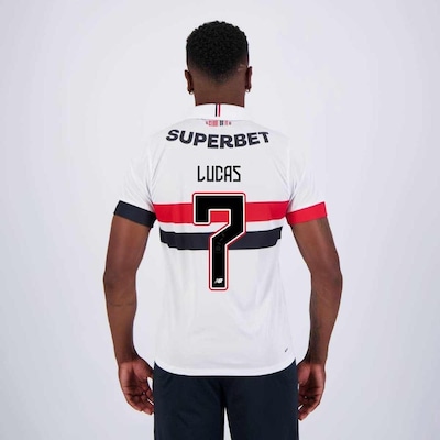 Camisa do São Paulo I 2024 New Balance com Patrocínio 7 Lucas - Masculina - Foto 1