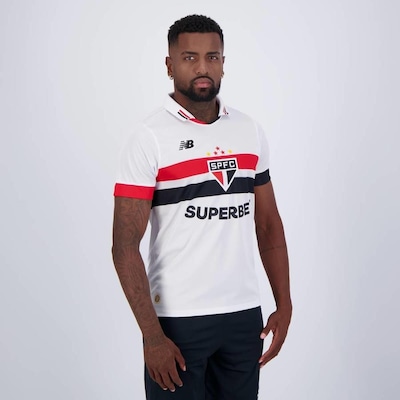 Camisa do São Paulo I 2024 New Balance com Patrocínio 9 Calleri - Masculina - Foto 3