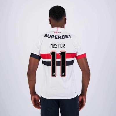 Camisa do São Paulo I 2024 New Balance com Patrocínio 11 Nestor - Masculina - Foto 1