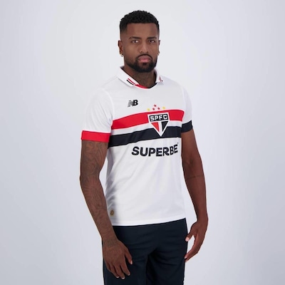 Camisa do São Paulo I 2024 New Balance com Patrocínio 11 Nestor - Masculina - Foto 3
