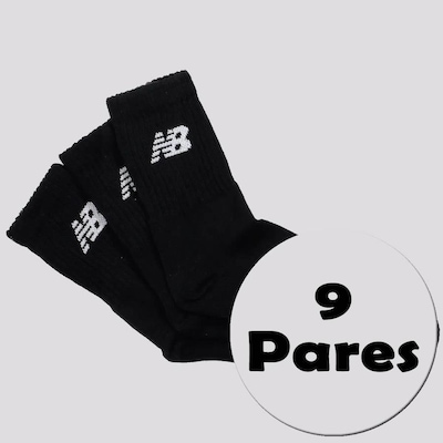 Kit Meias New Balance com 9 Pares Cano Longo Adulto - Foto 1