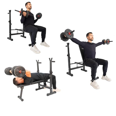 Banco Supino Regulável Yangfit Cavalete e Apoio para Paralela - Foto 4