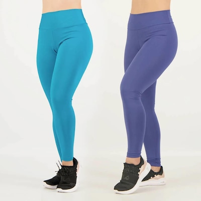 Kit de 2 Calças Leggins Area - Feminina - Foto 1