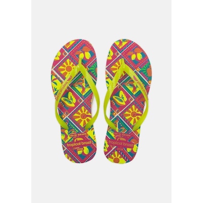 Chinelo Tropical Brasil Estampado Slim - Feminino - Foto 1