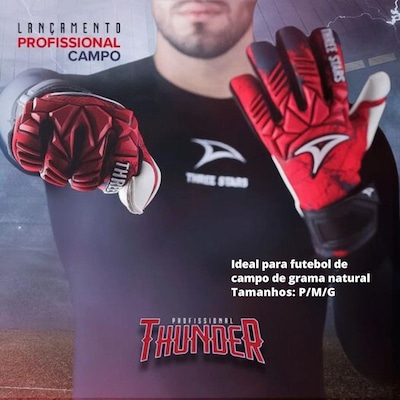 Luva de Goleiro Three Stars Thunder - Adulto - Foto 3